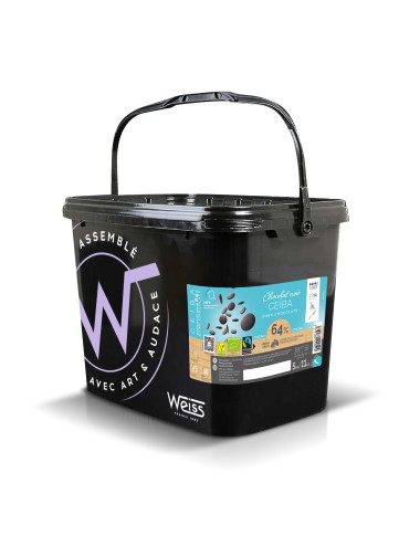 CEÏBA NOIR 64% BIO & équitable - Chocolat de couverture (5kg) - WEISS