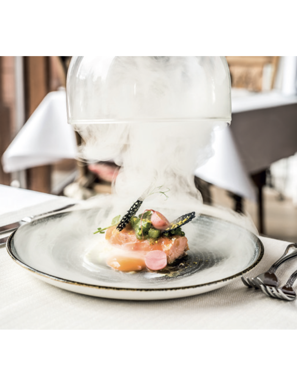Fumage à table en salle gastronomique – pistolet fumoir Paderno
