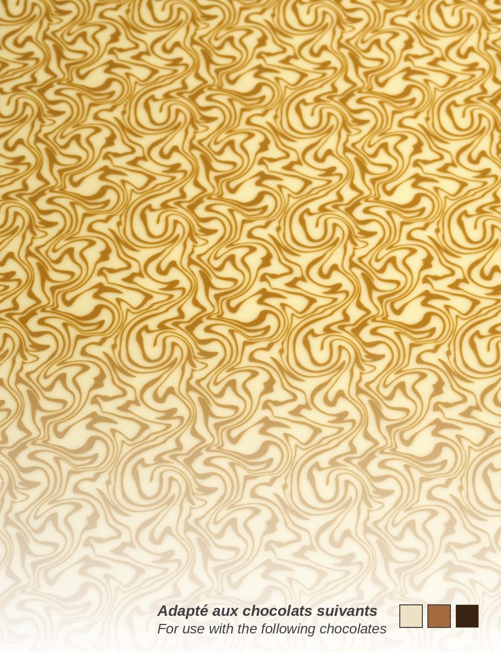 Volutes dorées - Compatible chocolat noir, lait et blanc - PAVONI