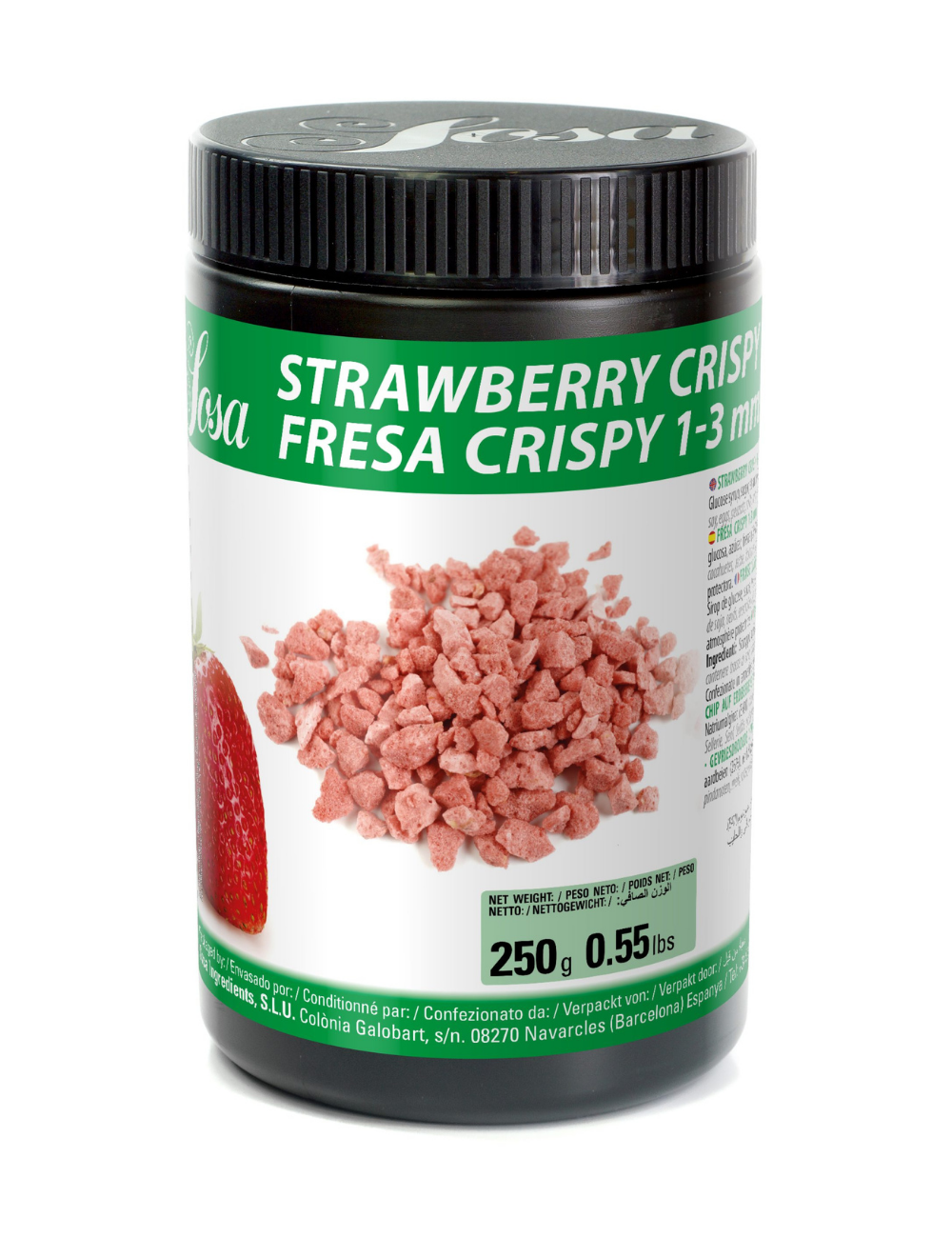 Strawberry Crispy 1-3mm - 250g jar - Sosa