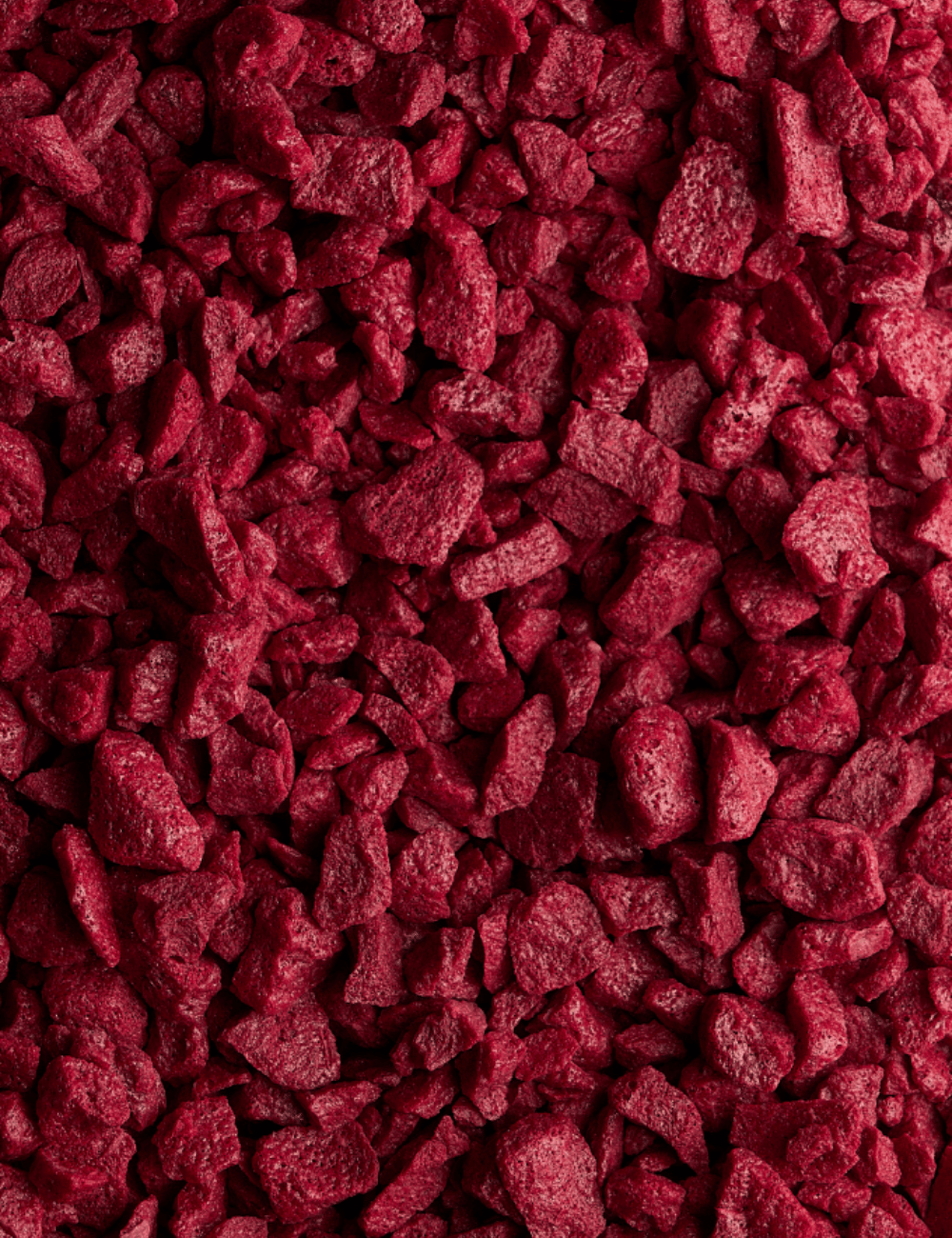 Cherry Crispy - detailed view of heterogeneous pieces, deep burgundy colour, matte finish - Sosa