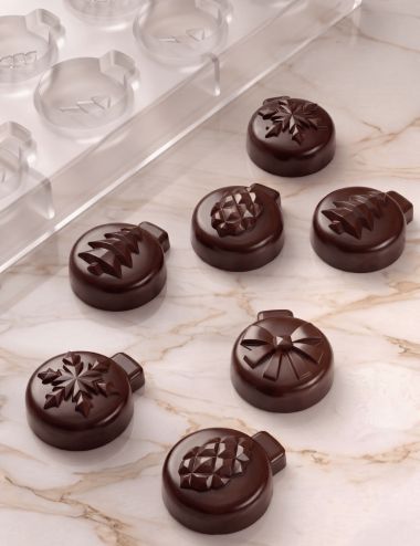 Boules de Noël - Moule à pralines de Noël par Liudmila Pascurova (x20) - PAVONI