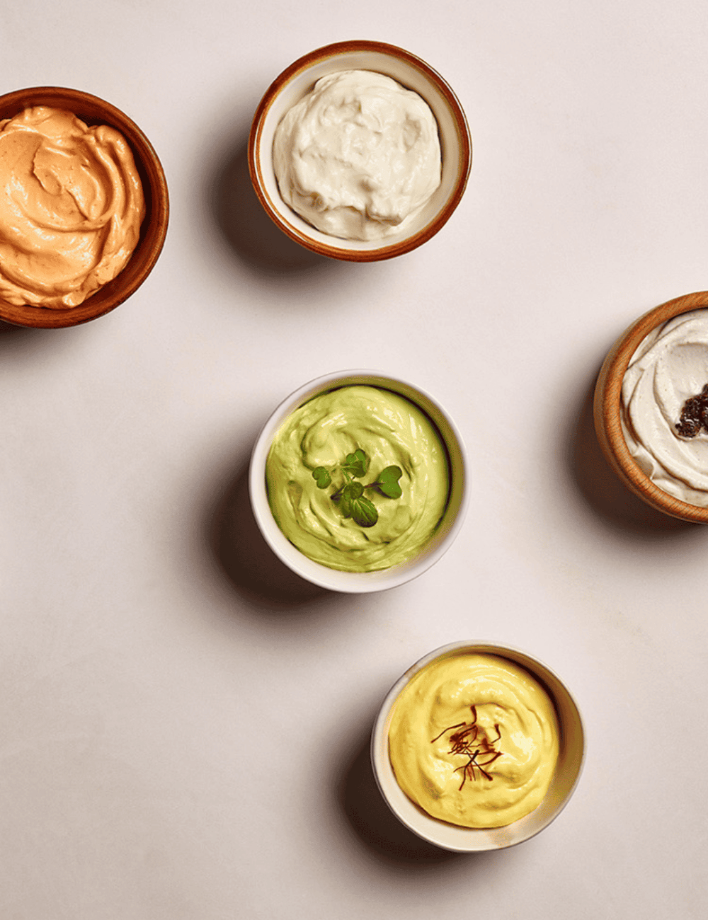 Promayo - Déclinaisons de mayonnaise végétale : kimchi, ail, avocat, safran - Sosa
