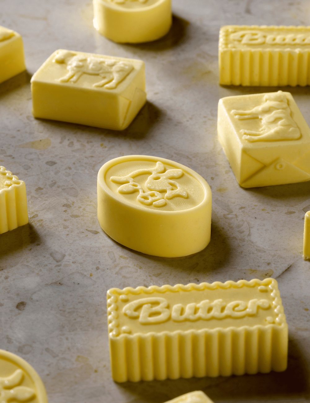 Butter - Plaquette de beurre en trompe-l’œil, avec les formes Muu Muu et Burro Box de la gamme Gourmand Pavoni - GG083