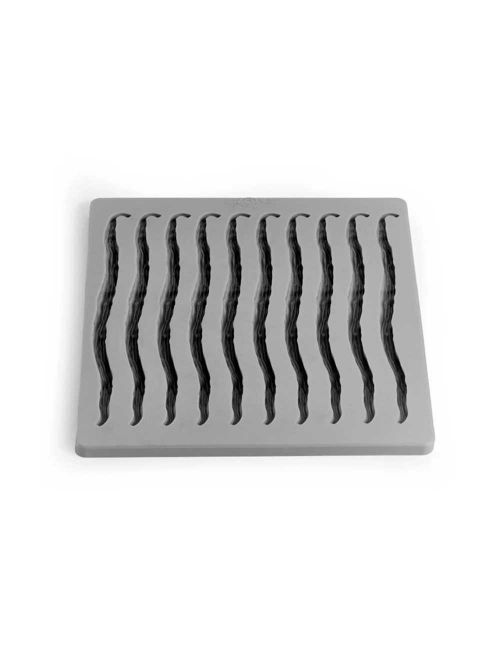 Vue du dessus - moule en silicone Vanilla, 10 empreintes en forme de gousses - gamme Gourmand Pavoni